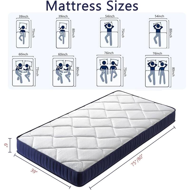 10"/12" inch Twin Diamond Innerspring Hybrid and Cooling Gel Memory Foam Mattress, Pressure Relief, and Motion Isolation