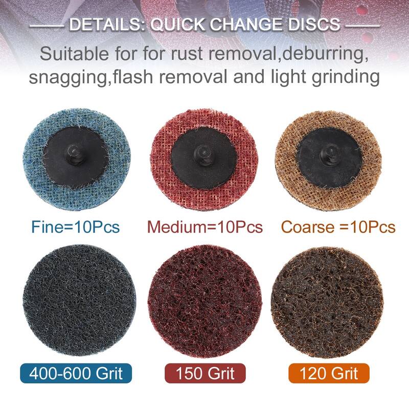 2" Non Woven Surface Conditioning R-Type Quick Change Discs Coarse Medium Grit