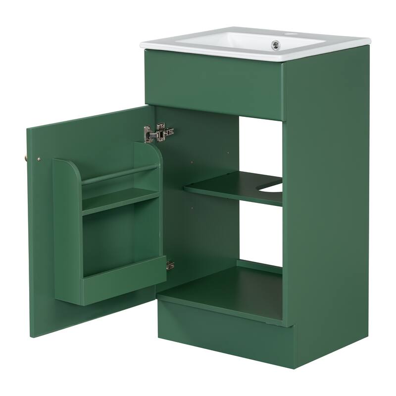 Christopher Knight Home - Ethan 18" Bathroom MDF Vanity with Sink and Storage Cabinet