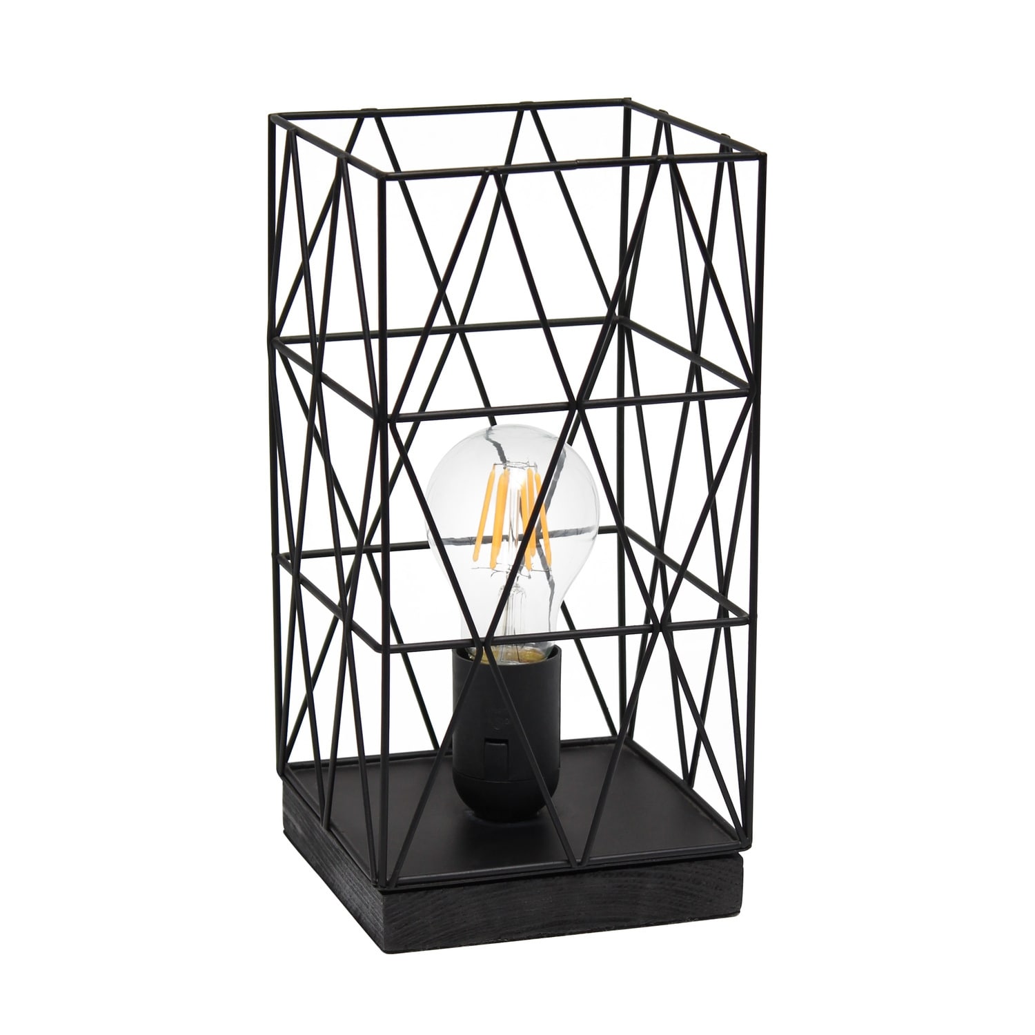 Geometric Square Metal Table Lamp - Contemporary Accent Lighting for Modern Living Room or Office