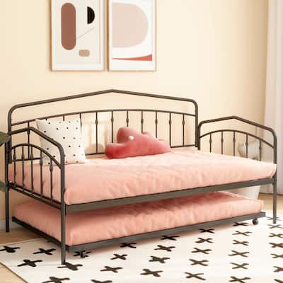 Daybed with twin trundle, Black