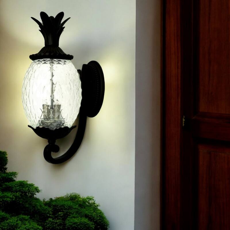 Glass Pineapple Lantern Flush Mount Light Aluminum Dimmable - 12.50” x 9.50” x 21.75” (D x W x H)