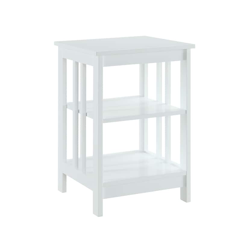 End Table with Spacious Surface and Multiple Shelves, Functional Storage Accent Table for Books, Décor, and Daily Living Use