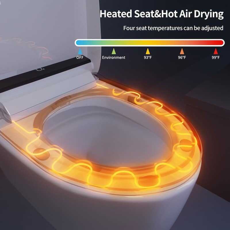 Smart Ceramic Toilet: Heated Seat , Hot Air Drying And Multiple Wash Modes for Ultimate Comfort