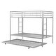 preview thumbnail 7 of 6, Silver Twin Over Twin Metal Bunk Bed with Trundle, Ladders, Easy Assembly
