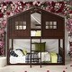 preview thumbnail 1 of 40, Modren Twin Over Twin House Bunk Bed With Ladder And Solid Construction Espresso