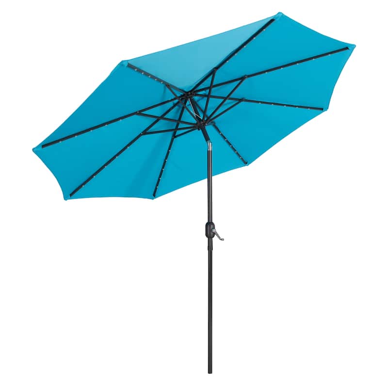 CorLiving 9ft Patio Umbrella with Lights, Tilting
