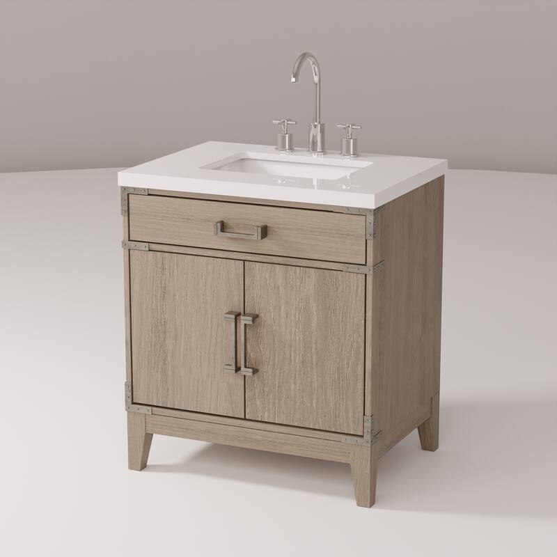 Laurel Bath Vanity Cultured Marble Top, Sink and Faucet
