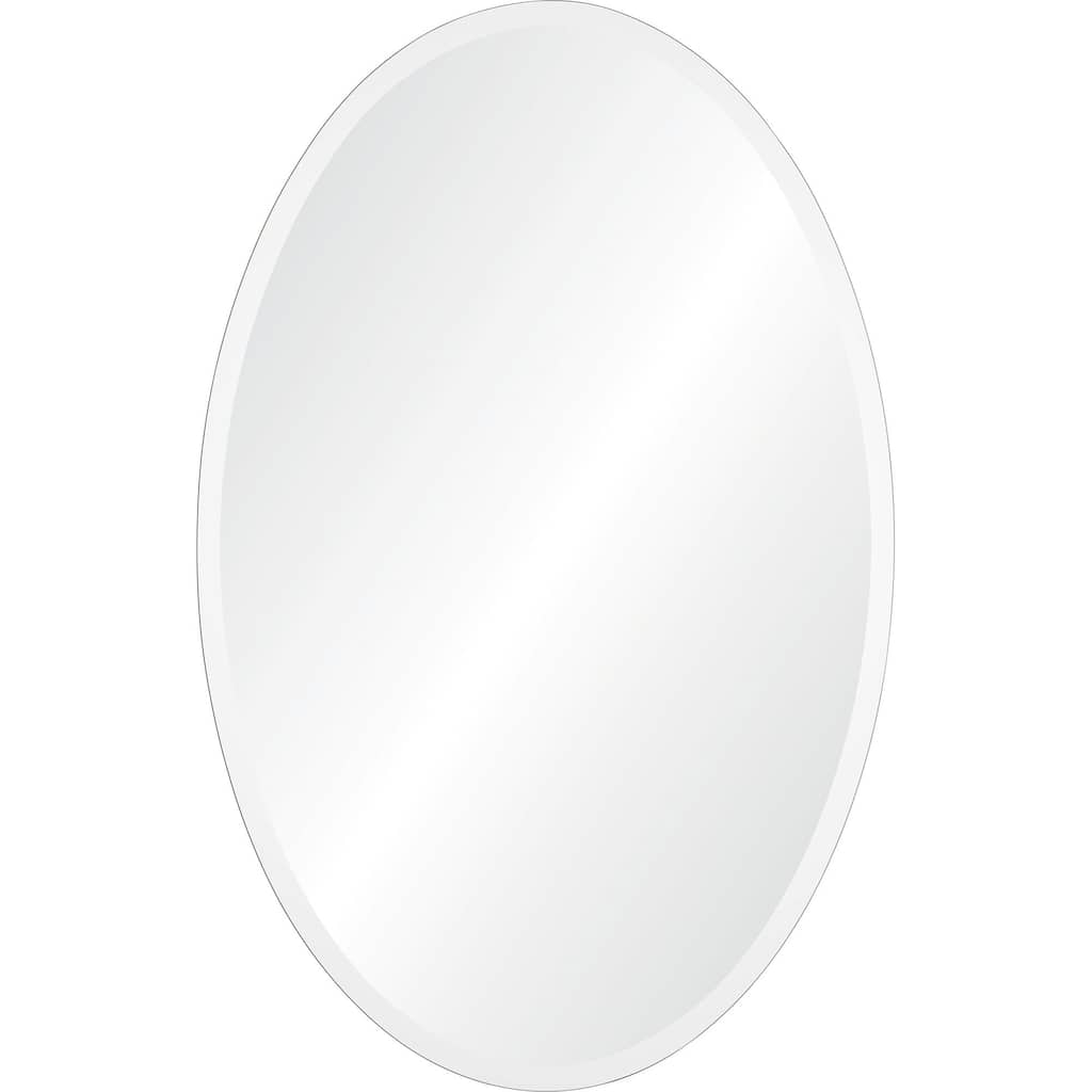 36" Clear Polished Unframed Beveled Oval Wall Mirror