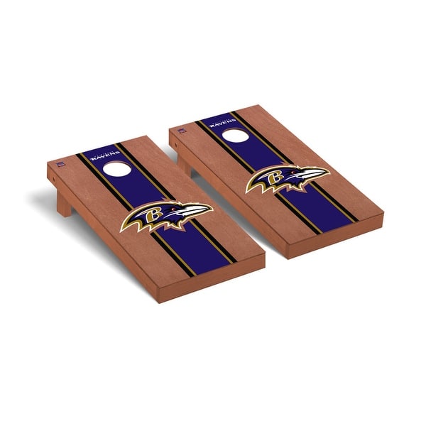 slide 2 of 5, Baltimore Ravens NFL Football Rosewood Cornhole Board Set 2