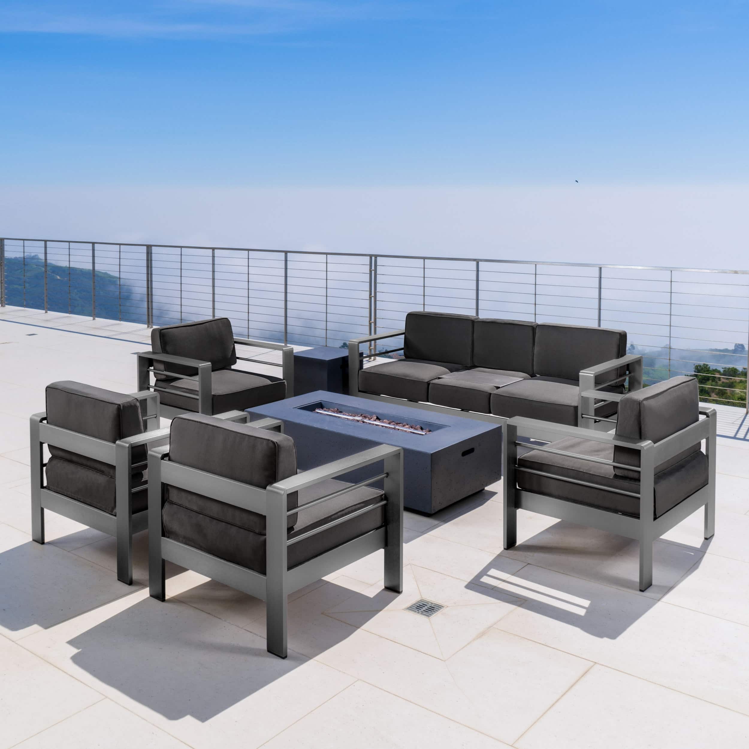 Option Grey + Dark Grey + Dark Grey Fire Pit