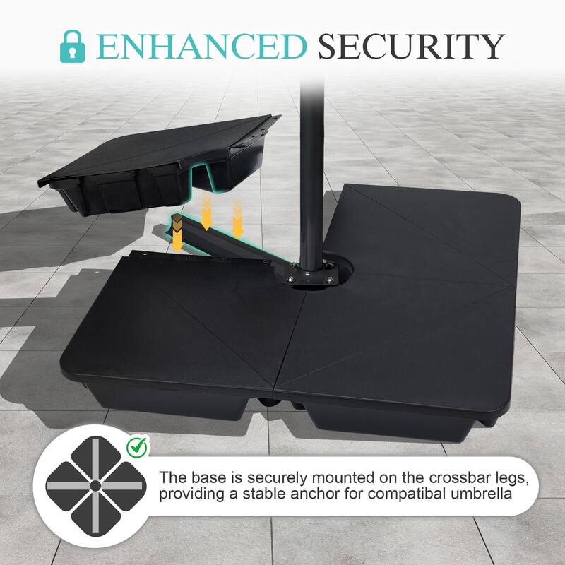 Aoodor 4-Piece Offset Cantilever Patio Umbrella Base Stand