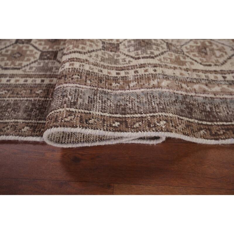 Distressed Balouch Persian Vintage Runner Rug Handmade Wool Carpet - 3'2" x 9'5"