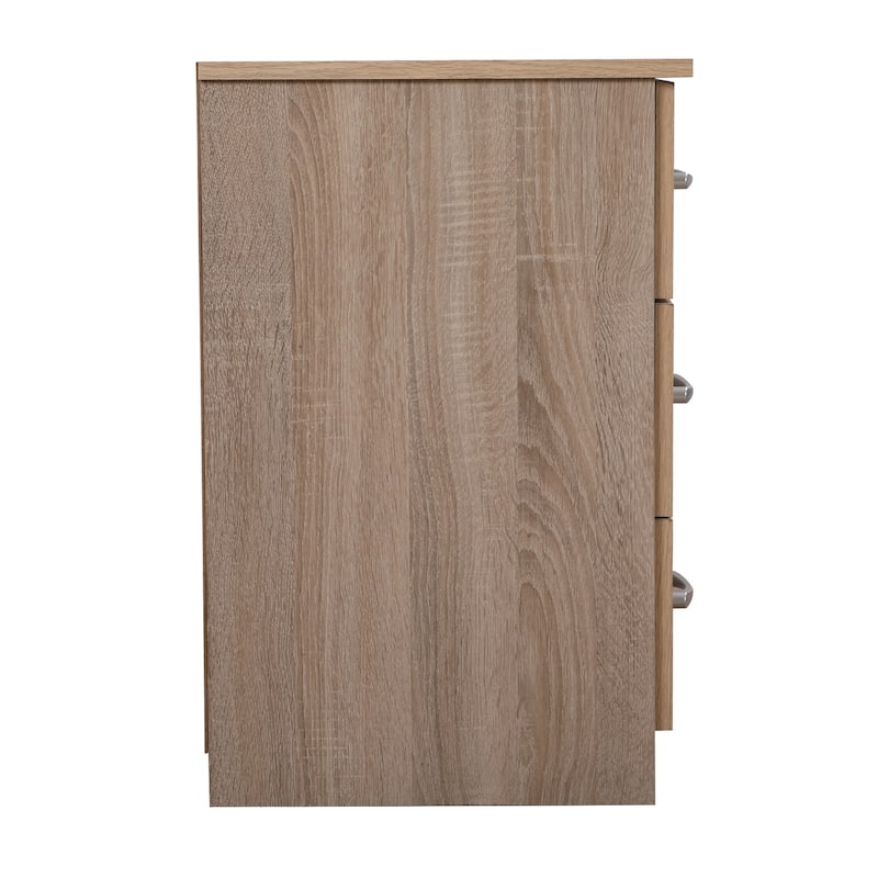 Sandle Wood Nightstand 24x18x16 Compact Bedside Table with Warm Finish, Modern Style and Storage for Bedroom Essentials