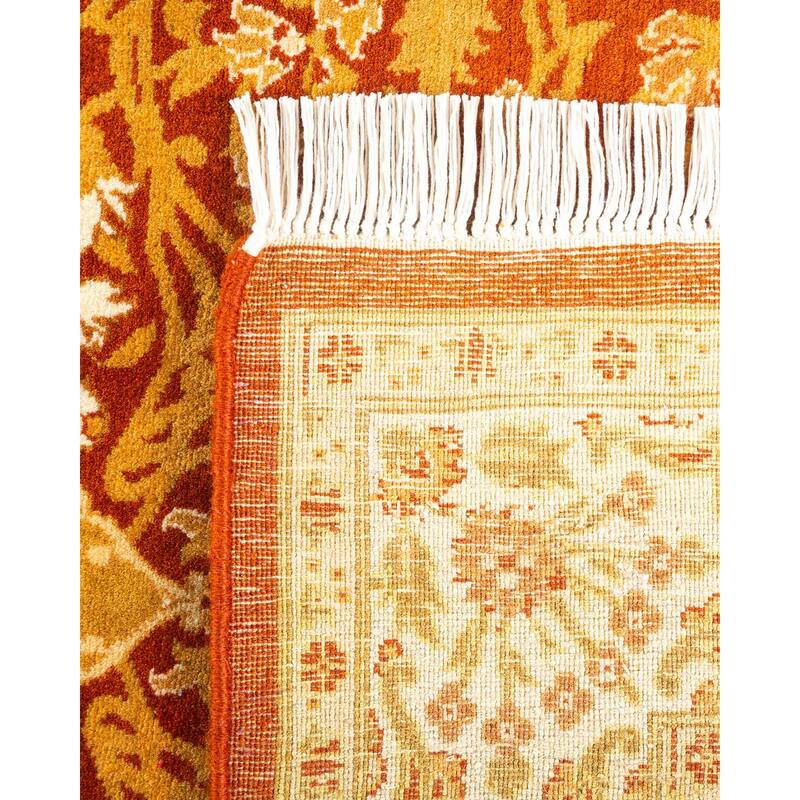 Overton Hand Knotted Wool Vintage Inspired Traditional Mogul Orange Area Rug - 3 x 5