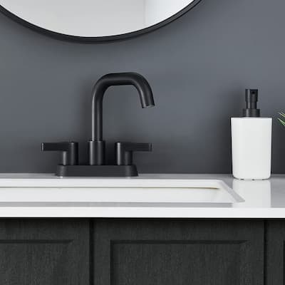 Modern 2 Handle 360° Swivel Bathroom Sink Faucet with Pop Up Drain and Water Supply Line, Anti Fingerprint, Anti Rust