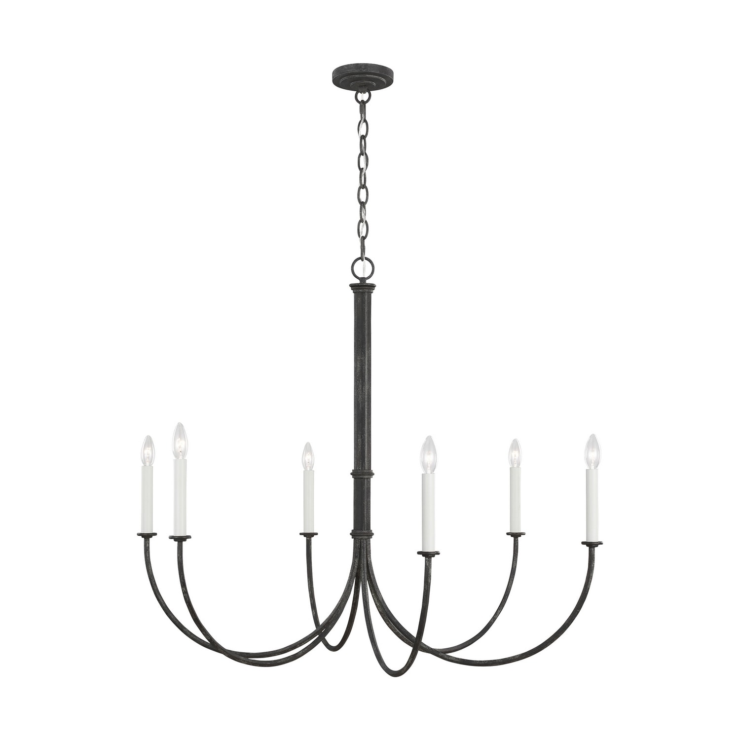 Lux Interiors Six Light Chandelier Abby Series Iron Oxide - Exact