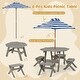 preview thumbnail 12 of 19, Costway Kids Wooden Table Set with Octagon Table 4 Stools & Removable - See Details