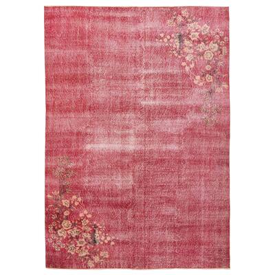 ECARPETGALLERY Hand-knotted Melis Vintage Dark Red Wool Rug - 6'9 x 9'8