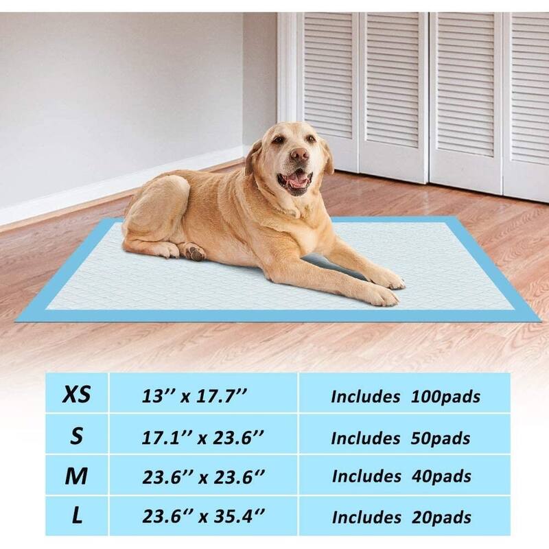 17.1 X 23.6 Super-Absorbent Waterproof Pet Pad 20-Count Large-Size - Blue - 17.1 X 23.6