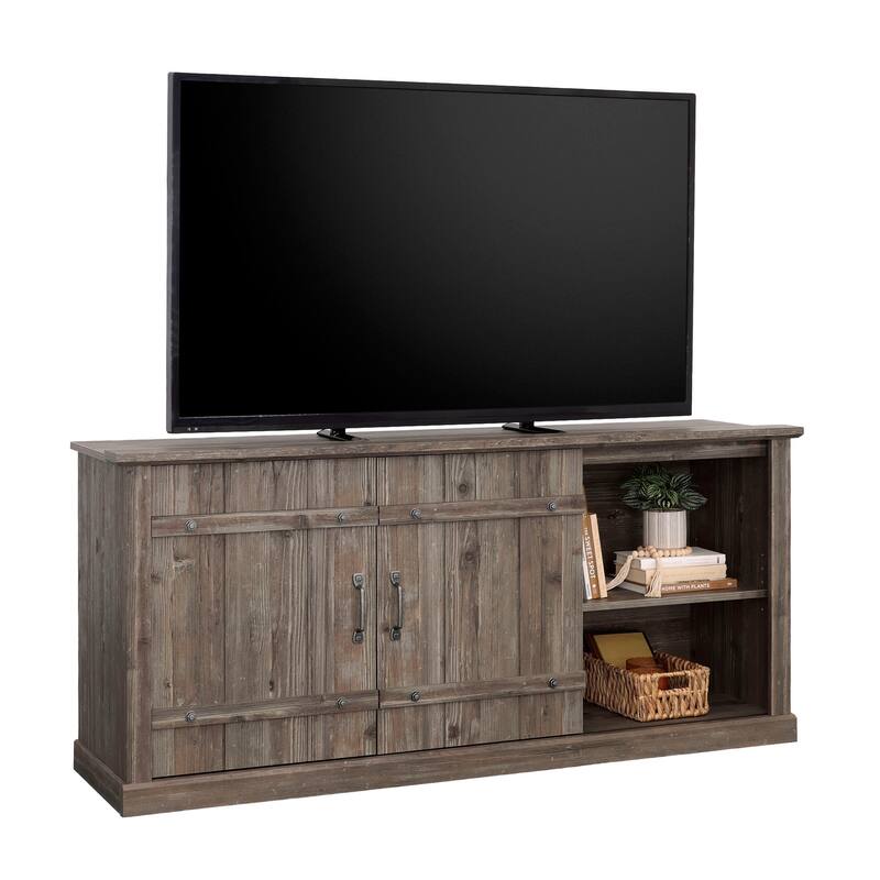 Wood Credenza for TVs up to 70" with Hidden Storage - 62.44" W x 16.77" D x 28.54" H