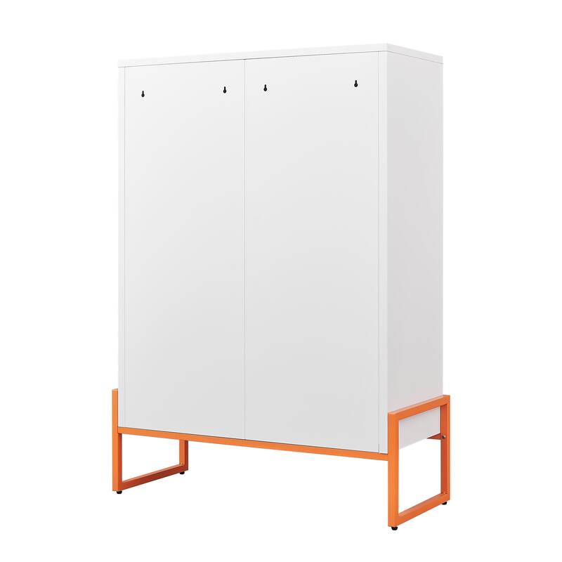 High Foot Double-Sided Mesh Door Shoe Cabinet With Movable Double-Layer Partitions And Hollow Base