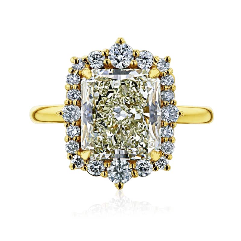 Kobelli August Collection 4.73 Carats Natural Diamond EGL Certified 14k Solid Yellow Gold Rococo Halo Rocaille Ring (K/SI1)