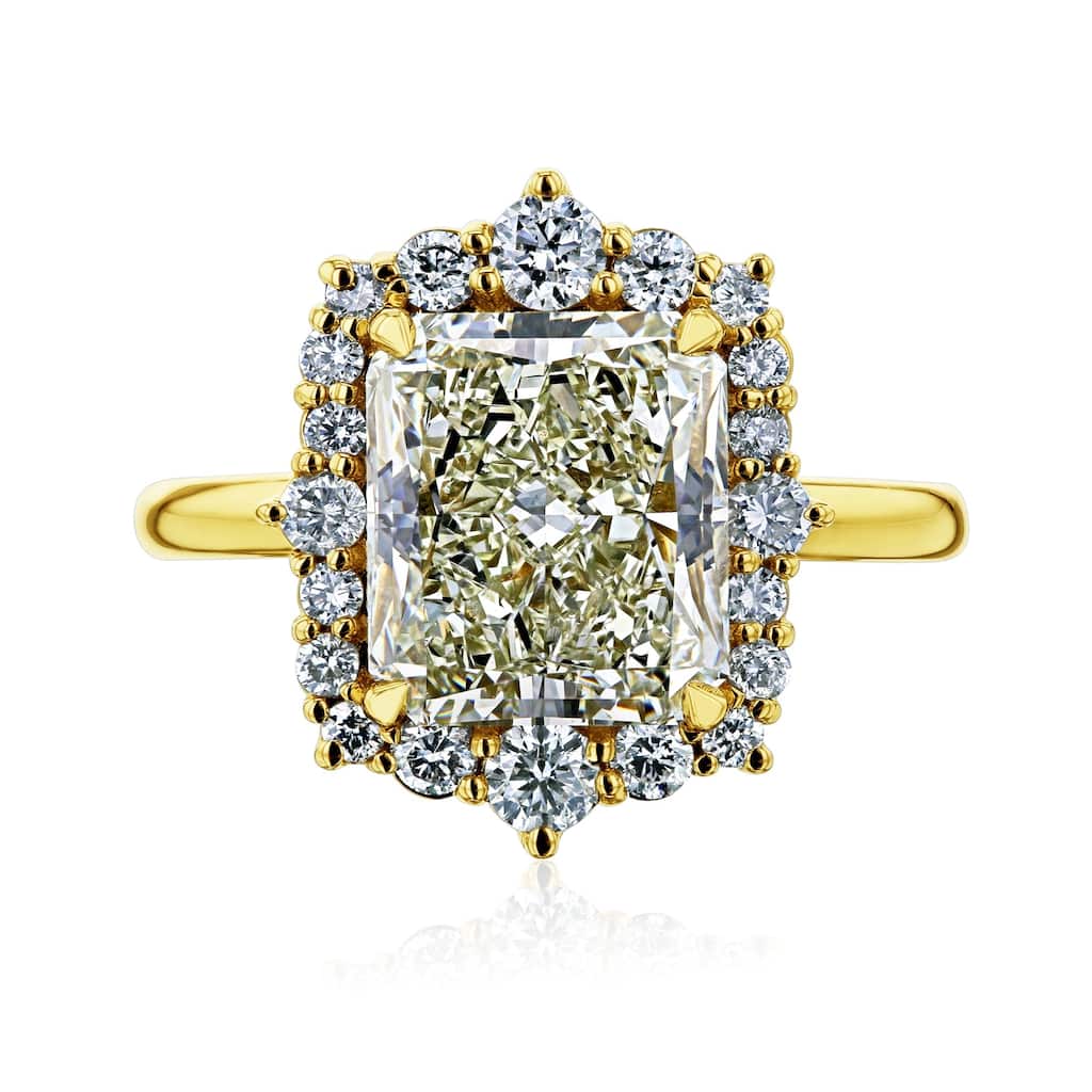 Kobelli August Collection 4.73 Carats Natural Diamond EGL Certified 14k Solid Yellow Gold Rococo Halo Rocaille Ring (K/SI1)