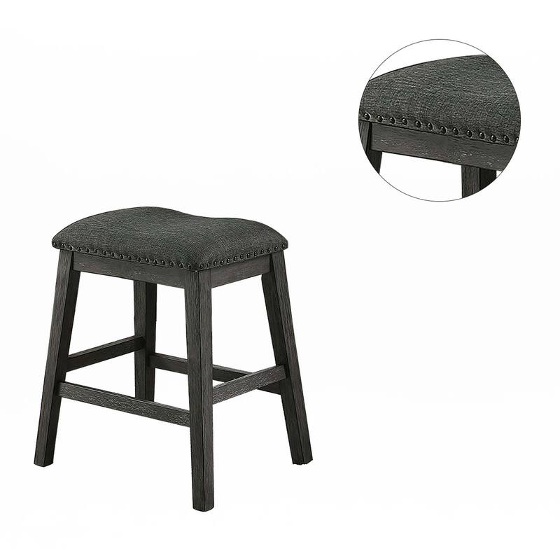 Linen-Fabric Padded Counter Stool(Set of 2)