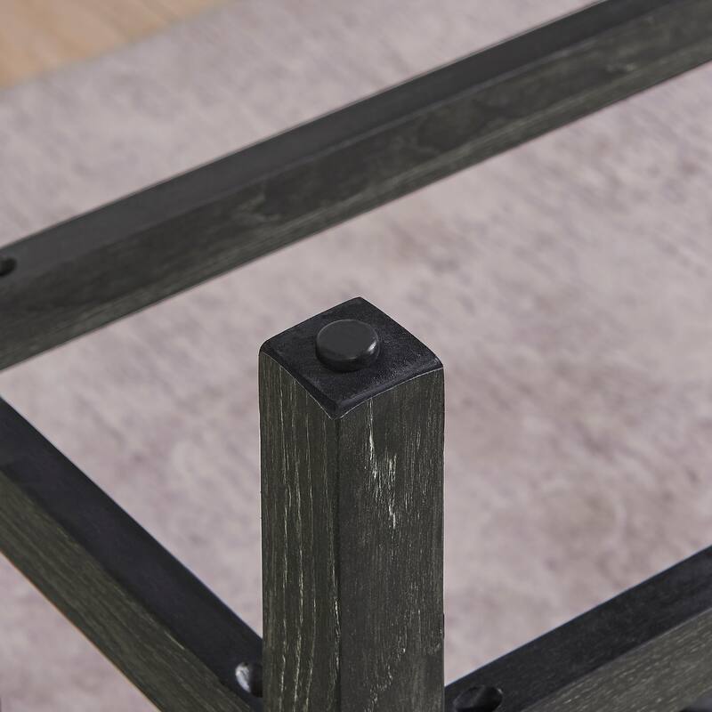 59" Bar Table Set with Power Outlet, Industrial Breakfast Table with 3 Stools, 4 Piece Counter Height Bar Table and Chair Set