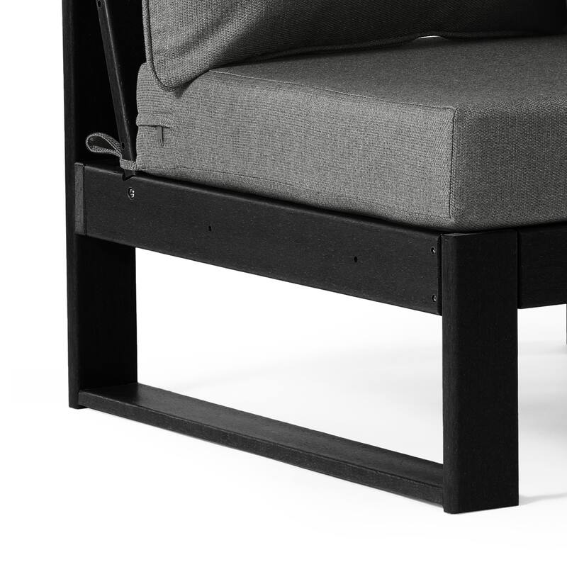 Endless Patio Deep Seating Armless Chair with Black Frame