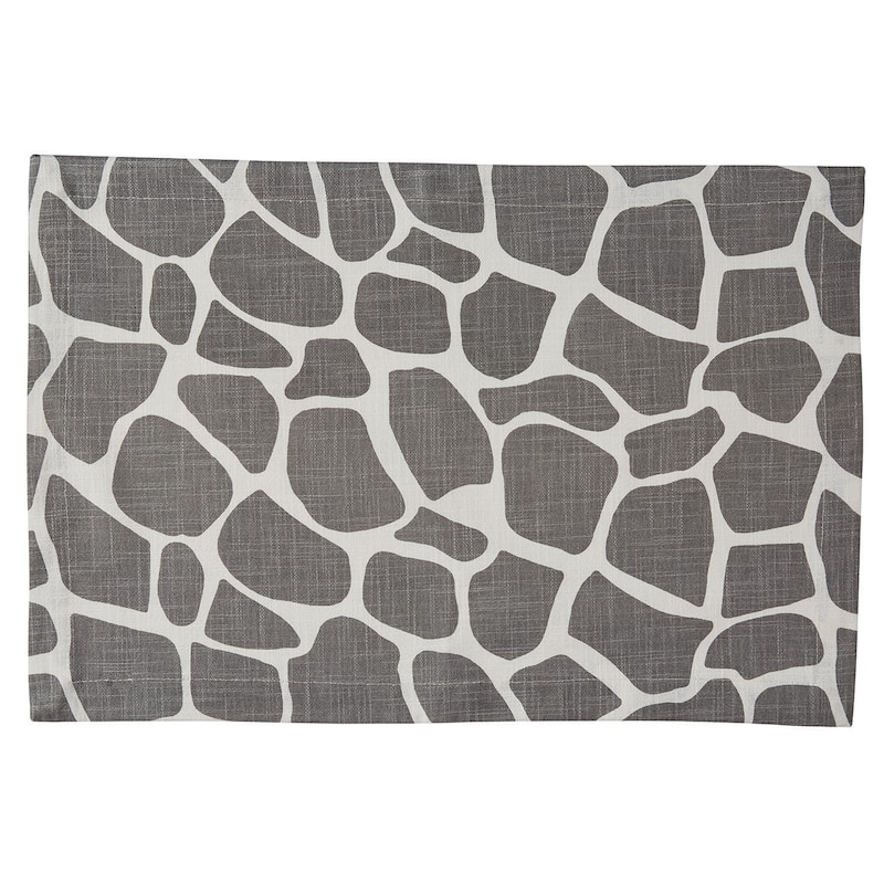 Split P Gray Giraffe Printed Placemat Set of 4 - 13" X 19"