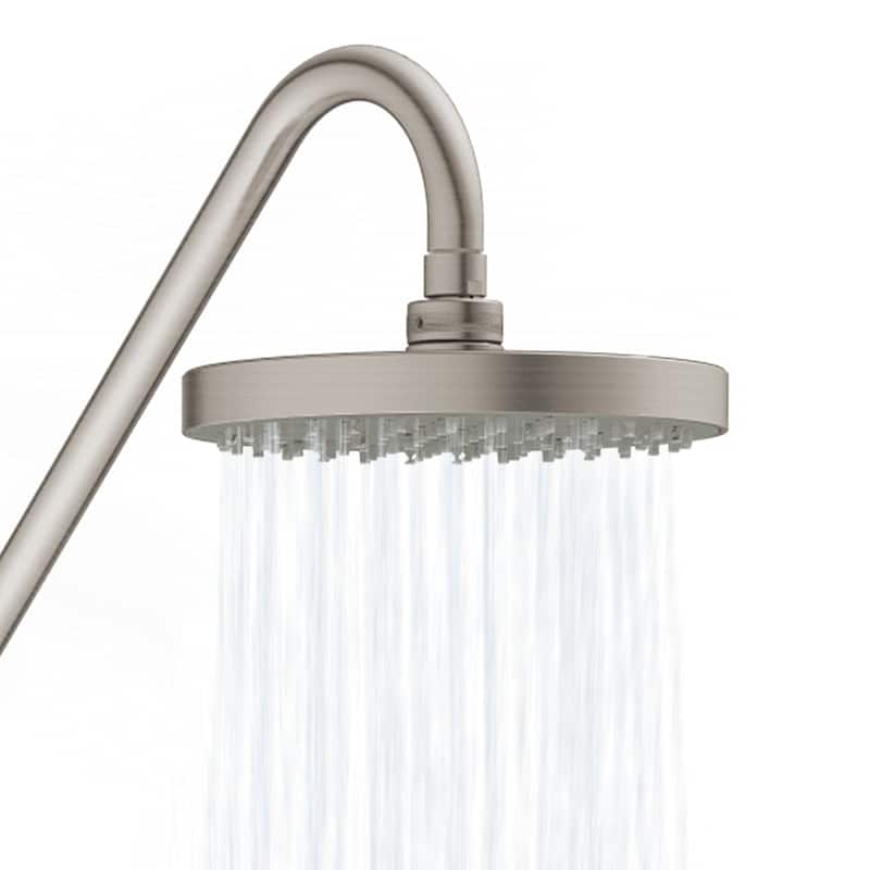 Kauai III 8-in Rain Showerhead Shower System with Slide Bar and Integrated Soap Dish