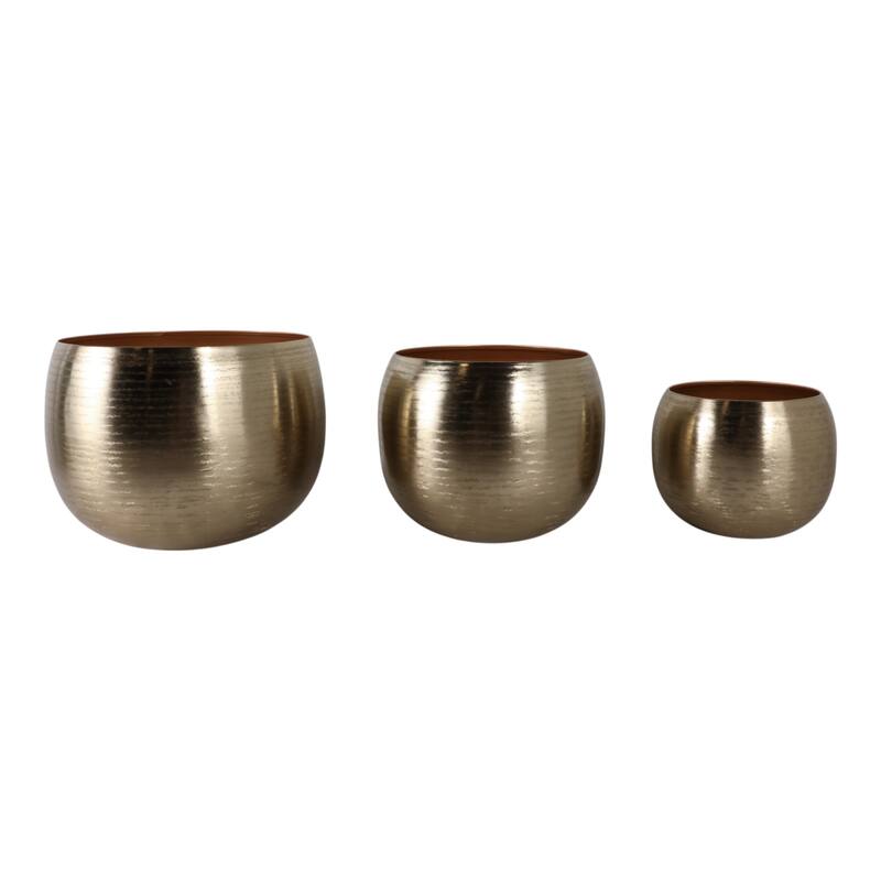 Modern Decorative Metal Planters with Contemporary Style for Garden or Indoor Display - 14" x 14" x 11"