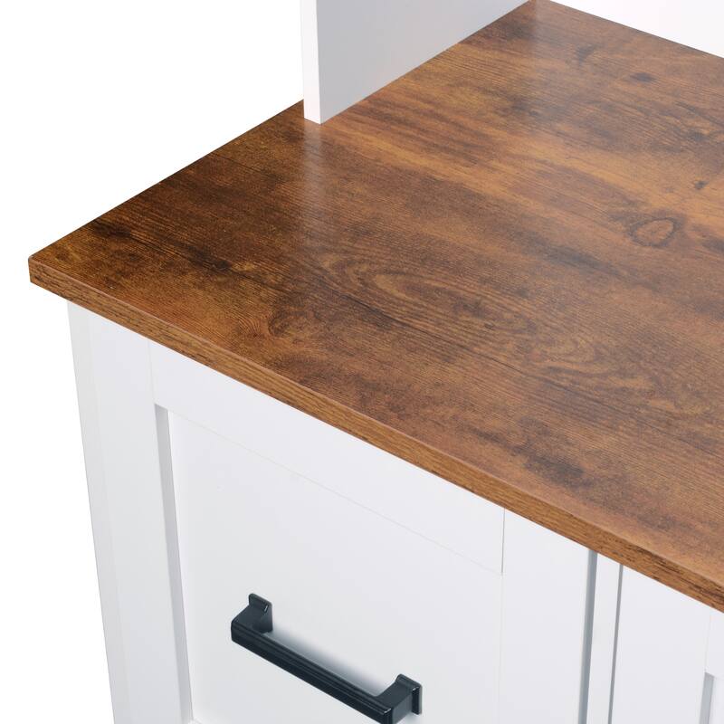 Modern Coat Rack with Storage Bench Entrance Bench with 3 Shelves and Drawers, for Hallway Entryway Living Room