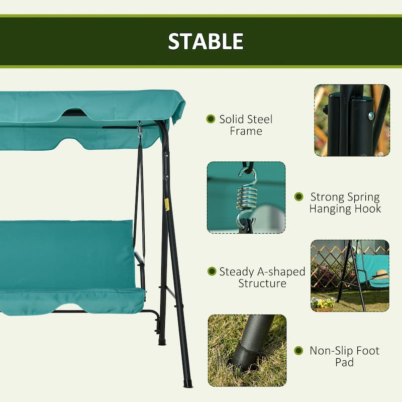 Outsunny 3-Person Porch Lawn Swing