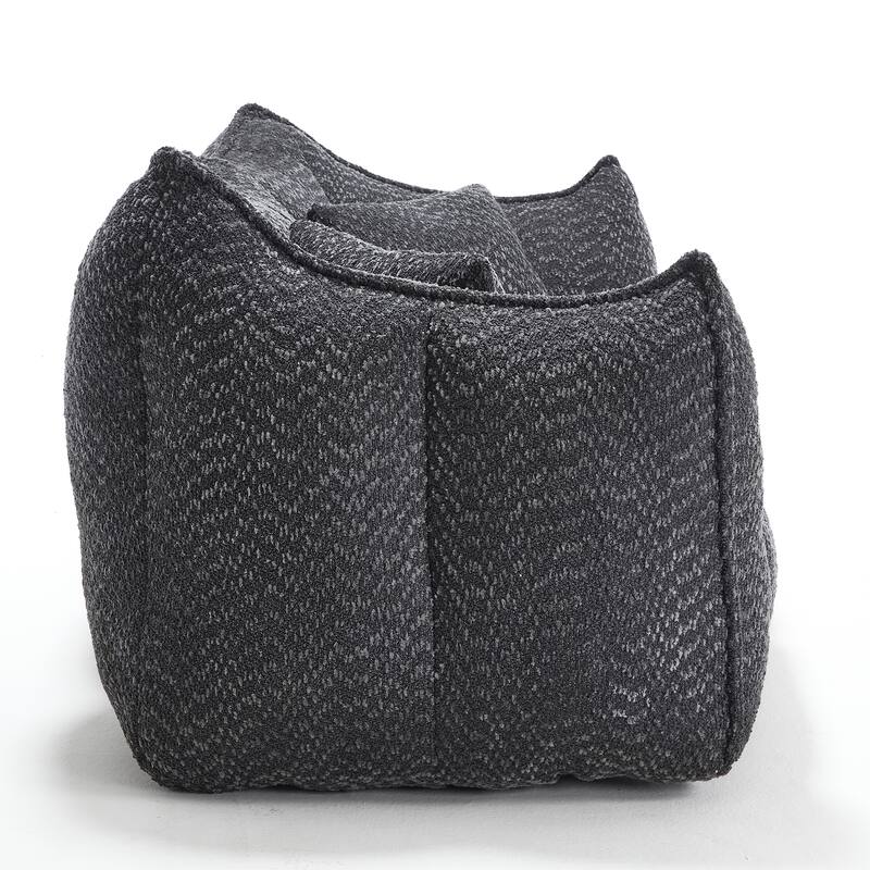 73.2" Chenille Oversized Beanbag Sofa Chair with High-Resilience Foam, Armrests and Handles