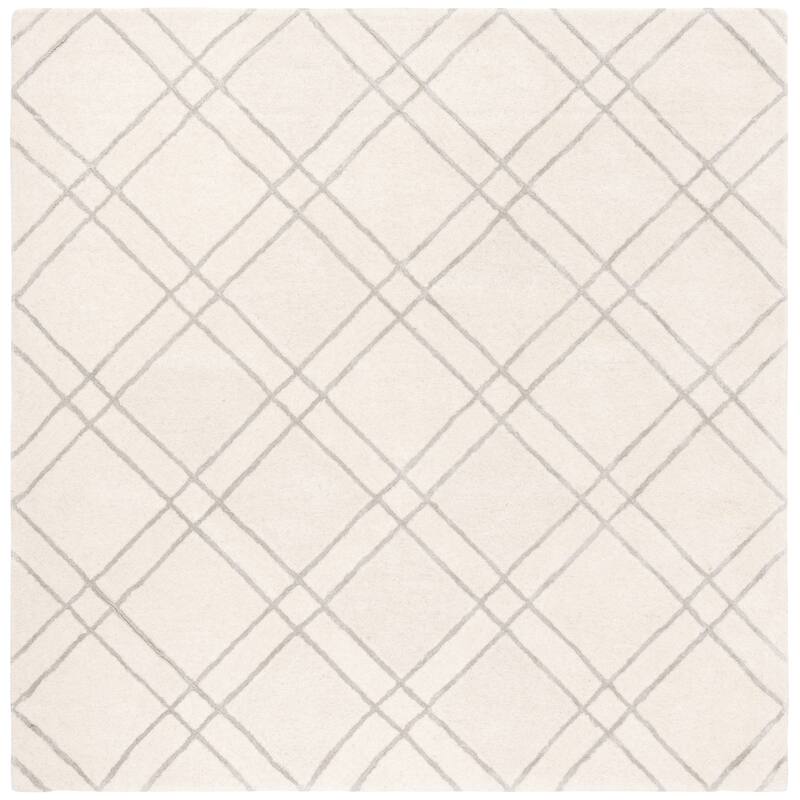 SAFAVIEH Handmade Himalaya Beadwork Modern Wool Rug - 6' Square - Ivory/Silver
