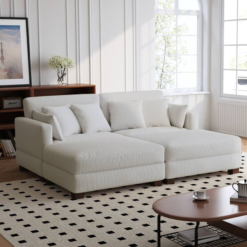 88" Convertible Larger Couch Modular Sectional Sofa Set