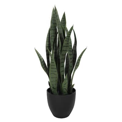 Artificial Sansevieria Snake Plant in Black Pot