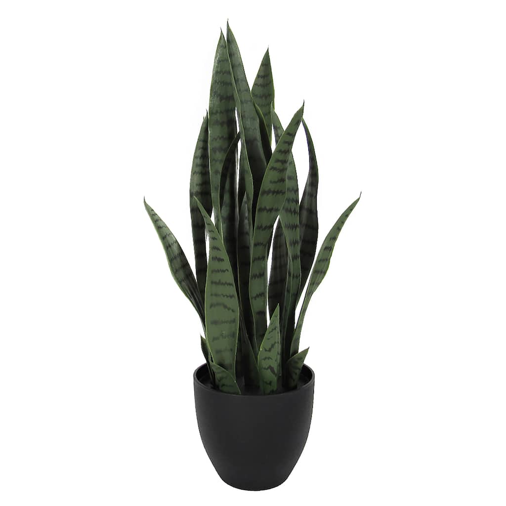 Artificial Sansevieria Snake Plant in Black Pot