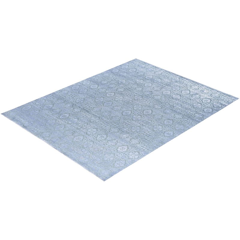 Ikat One-of-a-Kind Hand-Knotted Area Rug, Blue - 8' 0" x 10' 2"