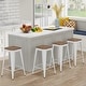 preview thumbnail 22 of 22, Bar Stools Set of 4 Stackable Metal Bar Stools Industrial Counter Height Stools Backless Barstools with Wooden Seats