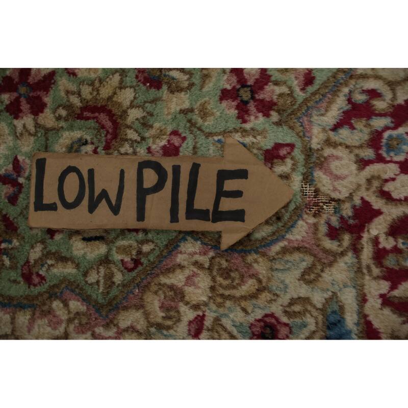 Hand Knotted Oriental 100% Wool Carpet Traditional Floral Navy Blue & Blues Kerman Area Rug - 16' 10'' X 10' 2''