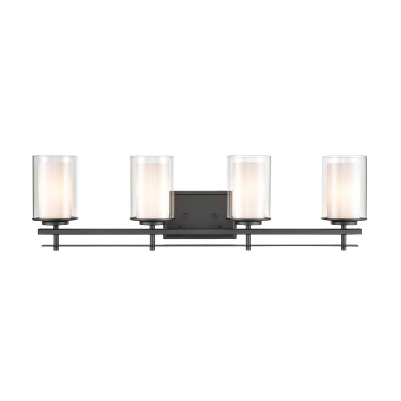 Millennium Lighting Huderson 4 Light Metal Bathroom Vanity Fixture in Multiple Finishes - Matte Black