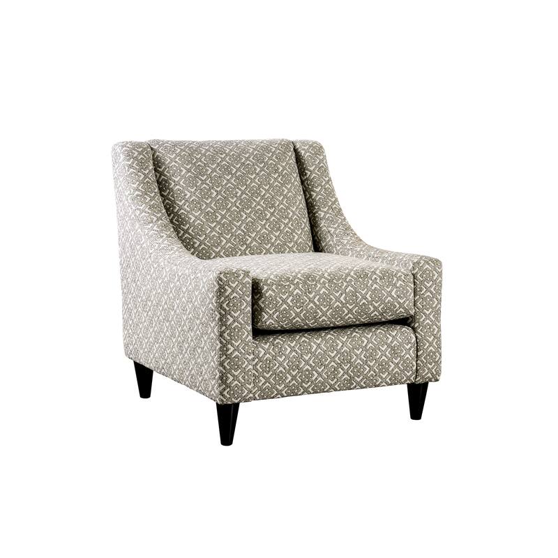 Feer Transitional Grey Fabric Padded Geometric Pattern Chair by Furniture of America