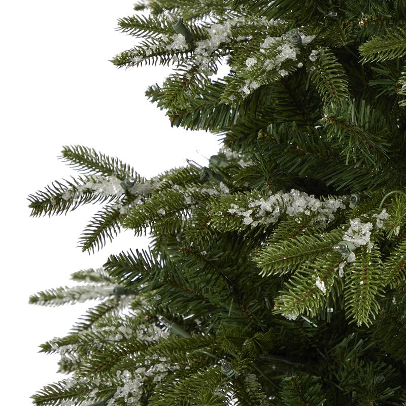 7ft. Snowed Grand Artificial Christmas Tree with 500 Clear Lights & 1050 Branches - Winter Wonderland Holiday X-Mas Tree