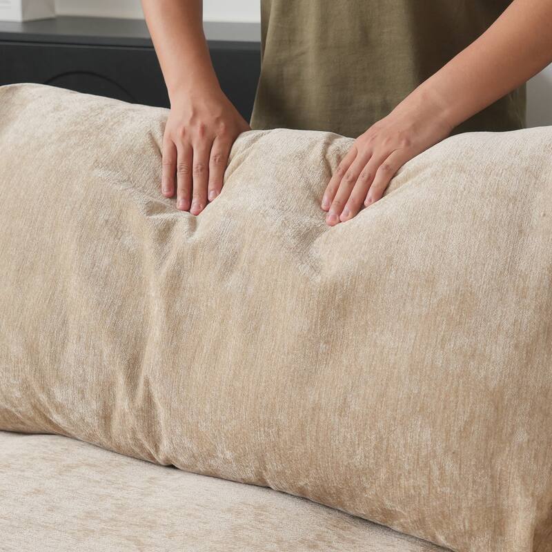 134" Cloud Sectional Couches for Living Room, Convertible U Shape Couch with Ottoman, 6 Seater Modular Sectional Sofa