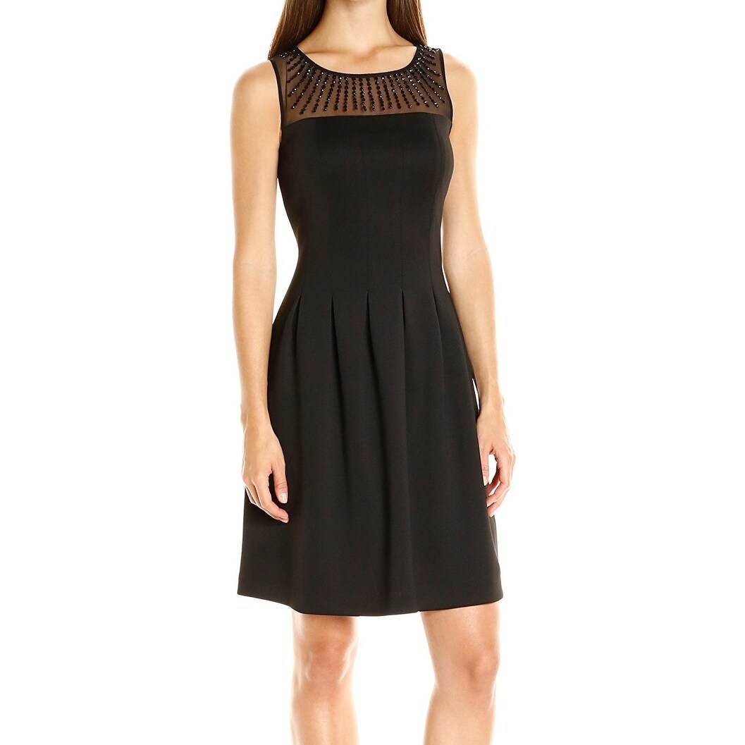 Ellen Tracy Black Women S Size 10 Studded Scuba A Line Dress Overstock 27186614 Ellen tracy pima cotton tie dye 1960s retro t shirt dress with pockets hippie l. ellen tracy black women s size 10 studded scuba a line dress