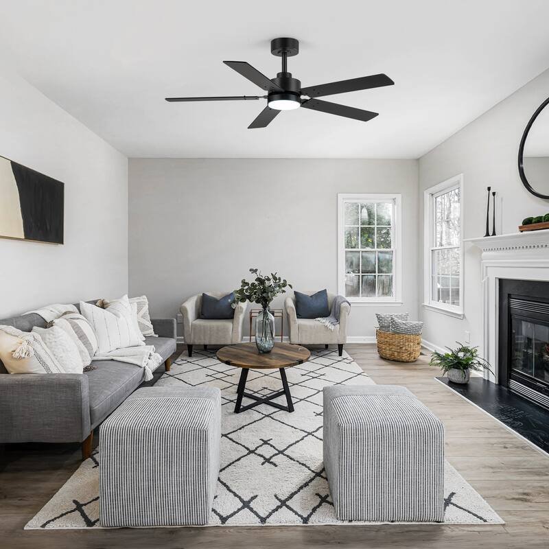 36/42/48/52/56/62/72/84-Inch Reversible Blade Integrated LED Ceiling Fan with Light Remote